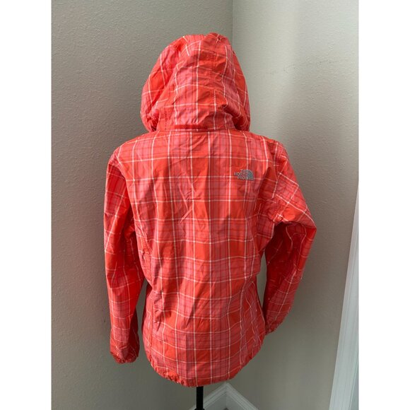 The North Face Hyvent Orange Plaid Windbreaker Rain Jacket Women's Sx L - Picture 5 of 7